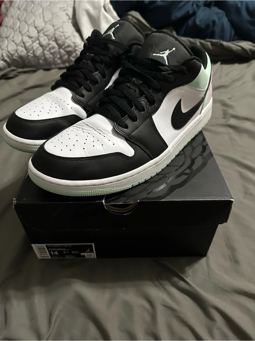 Nike Air Jordan 1 Low Black White Mint Tie-Die
